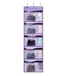 Anzorg Weekly Kids Clothes Organizer Day Of Week School Clothing Storage Monday To Friday Hanging Closet Organizer Purple