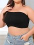 Women's Plus Simple Bra Plus Size Solid Seamless Non Padded Wireless Bandeau Bra