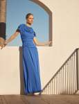 Gemini High Neck Jersey Maxi Dress - 18 Cornflower Breeze