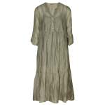 Overdyed Double Layer Silky Dress - Olive Free