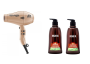 Golden Luxury: Argan Oil Hair Care 350ML & Parlux 2200W Hair Dryer - Gold