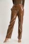 Miya Vinyl Straight Leg Pant - Brown - S