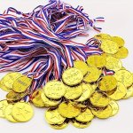 10PCS Plastic Golden Color Winner Award Medals For Sports Games Competitions