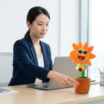 Dancing Musical Sunflower Plush Toy With Saxophone