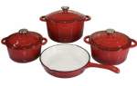 Smte Dutch Cast Iron Ceramic 7 Pot Red With Keychain