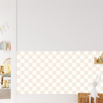 Checkered Panel Wall Sticker- Cream