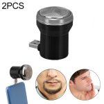 2PCS Electric USB Shaver MINI Portable Plug In Travel Razor Black