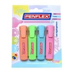 Penflex Assorted Higlo Pastel 4 Pack
