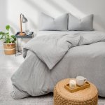 Jersey Knit Duvet Cover Set Grey Melange - King 230X220CM