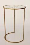 Round Side Table – Cut-out – Gold – Glass Top – 60X38CM