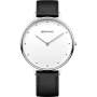 Steel & Black Leather Gents Watch 14839-404