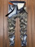Men's Color Matching Camouflage Print Denim Trousers With Multi Pockets Causal Breathable Frayed Cotton Blend Slim-fit Jeans For
