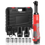 18V Electric Ratchet Wrench Set Cordless Rechargeable Li-on Driver Kit Tool