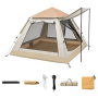 Pyramid Camping Tent Waterproof Awning Mesh 2-3P Family Outdoor Tent