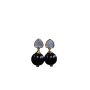 Black Onyx Pumpkin Bead Earrings Heart Shaped White Fritillary Earrings