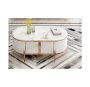 Tate Coffee Table With Gold Accents -white