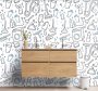 Cleaning Tools Motif Bathroom Wallpaper