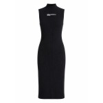 Knitted Tie Dress -black