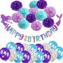 Mermaid Birthday Party Decorations Supplies - Ballloon And Banner
