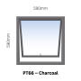 Top Hung Aluminium Window Charcoal PT66 1 Vent W600MM X H600MM