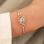 Inlaid Shiny Rhinestones Bangle Bracelet Women's Temperament All-match Hand Jewelry