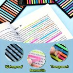 300PCS Transparent Highlighter Tape Removable Sticky Tabs For Annotating Books Long Strips Page Markers Tabs Multi Colored Book