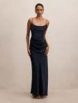 Claudia Petite Corset Maxi Dress - 16 Navy