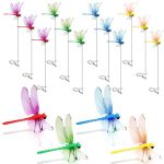12 Pack Dragonfly Clip Fake Dragonflies Humming Bird Stakes Fake Plastics Dragonfly For Garden Stakes Decor Yard Ornaments For H