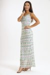 Catalina Sleeveless Meshed Lined Bodycon Maxi Dress