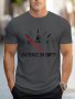 Men's Casual Crew Neck T-Shirt With Fuel Gauge Graphic 100% Polyester Knit Fabric Regular Fit Slight Stretch Geometric-Patterned Tee With Patience On Empty Print