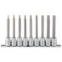 - 9 Piece 3/8INCH Drive 100MM Long Torx Bit Socket Set - M3809TX