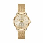 Portia Gold Round Stainless Steel Women's Watch MK3844