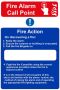 Fire Alarm Call Point Fire Action 40X60CM Sign - 2 Pack.