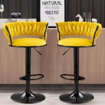 Velvet Bar Stool - Navy