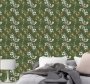 Palm Leaves And Branches Green Background Tree Wallpaper