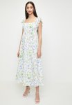Volume Ruffle Sleeve Midi Dress - Blue Delicate Daisy Aop