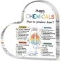 Happy Chemicals Educational Acrylic Plaque - Heart Shape Desk Decor