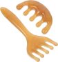 Wide Tooth Massage Comb And Scraping Head Massager Set Amber Resin Scalp