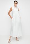 Edit Button Thru Tuck Detail Shirt Dress - White