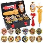 Daoyehsy Battling Top Burst Launcher Game Set 12 Spinning Tops Burst Gyros 2 Launchers With Storage Box Great Birthday Present F