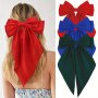 Large Bow Ribbon Hair Clip Fashionable Solid Color Spring Hair Clip Head With Clip Elegant Women's Hair Accessories
