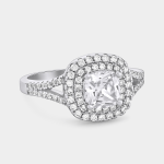 Sterling Silver Cubic Zirconia Round Halo Ring