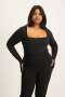 Giana Square Neck Bodysuit - Black - L