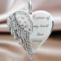 1PC A Piece Of My Heart Has Wings Heart Keychain Metal Key Ring Purse Bag Backpack Car Key Charm Earbud Case Accessory Gift