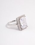 Silver Squared Halo Ring - M l