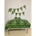 Set Camouflage Military Green Theme Birthday Party Tableware Paper Plate Paper Towels Tablecloth Decoration Supplies National Da