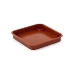 Square Plastic Pot Terracotta 9CM - 1PC. Single Saucer