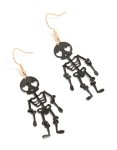 Goldair Gold Black Heart Eye Skeleton Drop Earrings