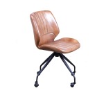 Tan Buffalo Leather Glide Office Chair