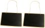2 Pcs Wooden Hanging Chalkboard Notice Boards Blackboard For Restaurant